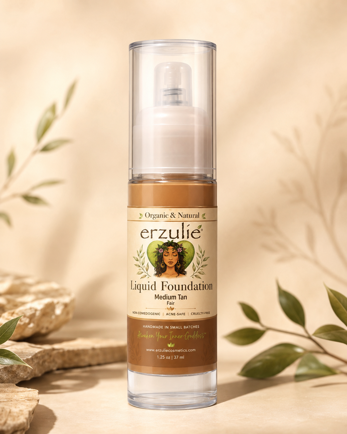 Organic Liquid foundation in MEDIUM TAN - Image 2