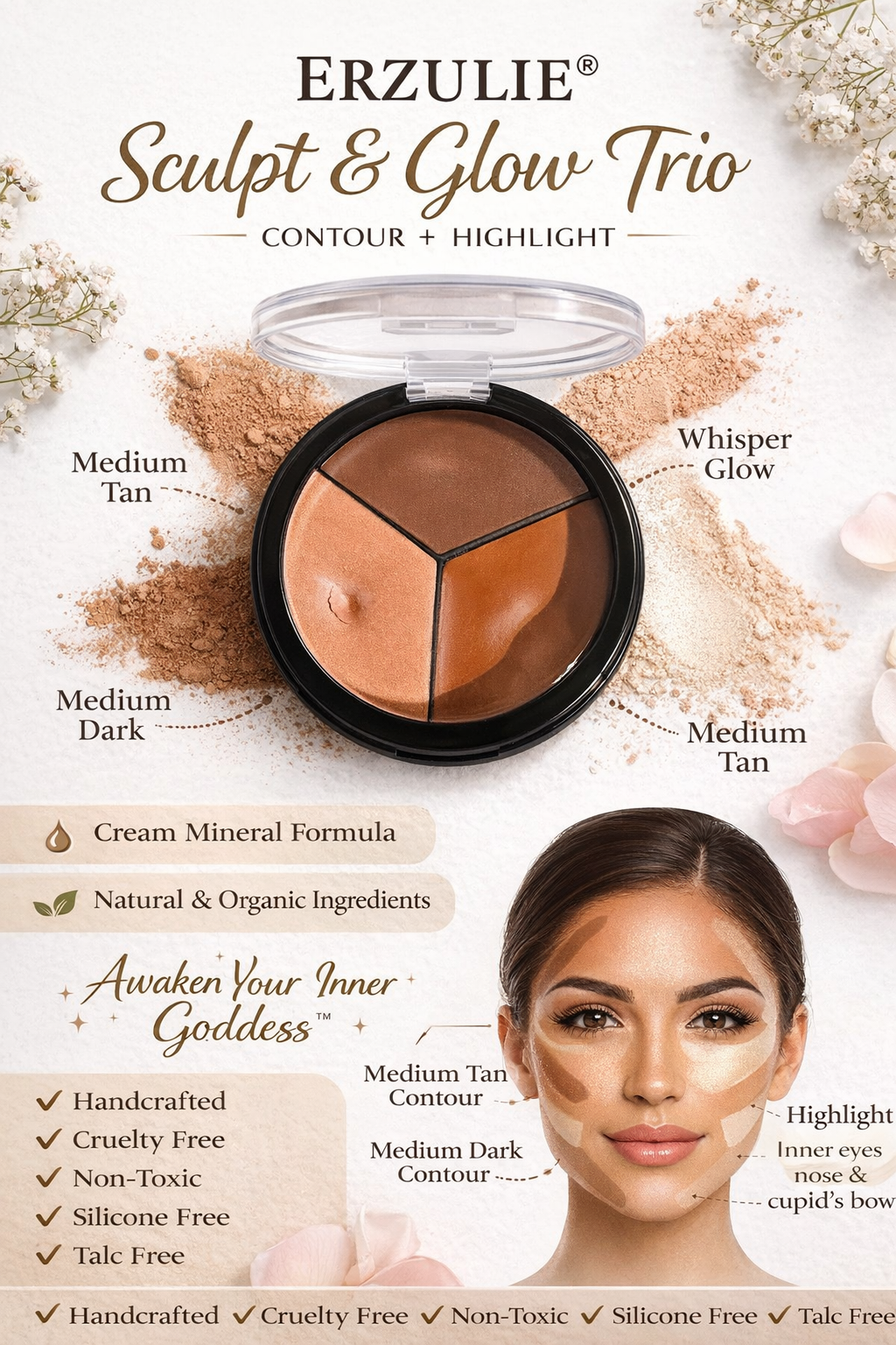 Organic Contour Palette | Sculpt and Glow Trio